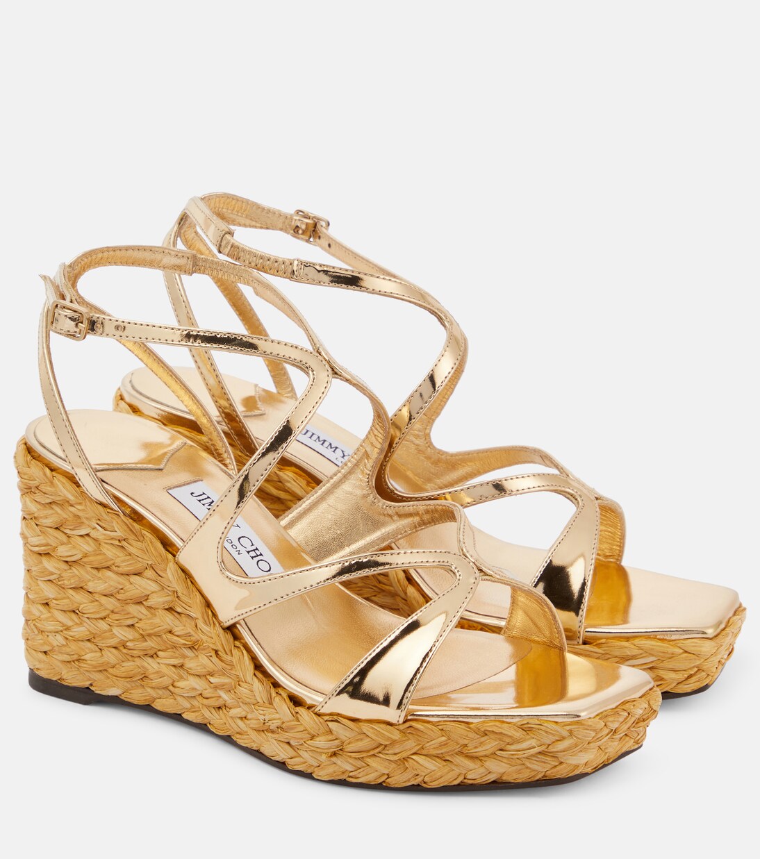 Ayla metallic leather espadrille wedges | Jimmy Choo