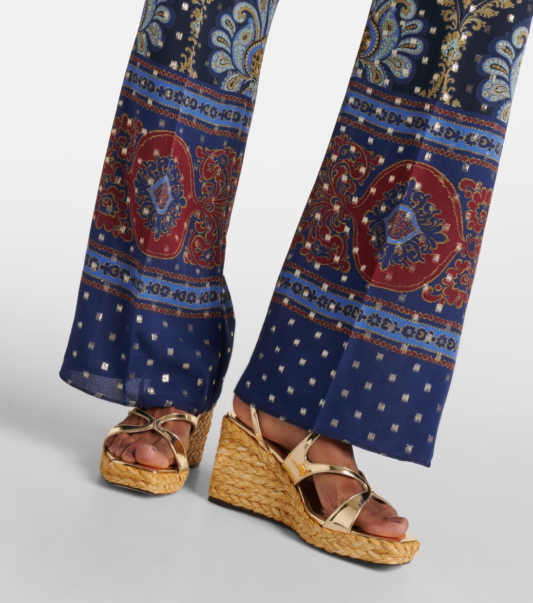 Ayla metallic leather espadrille wedges | Jimmy Choo