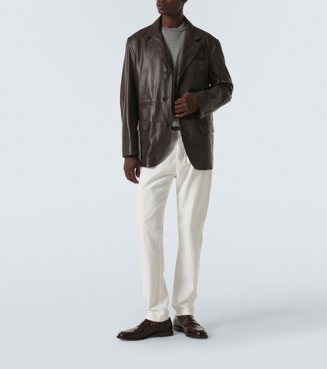 Perry croc-effect leather penny loafers | Manolo Blahnik