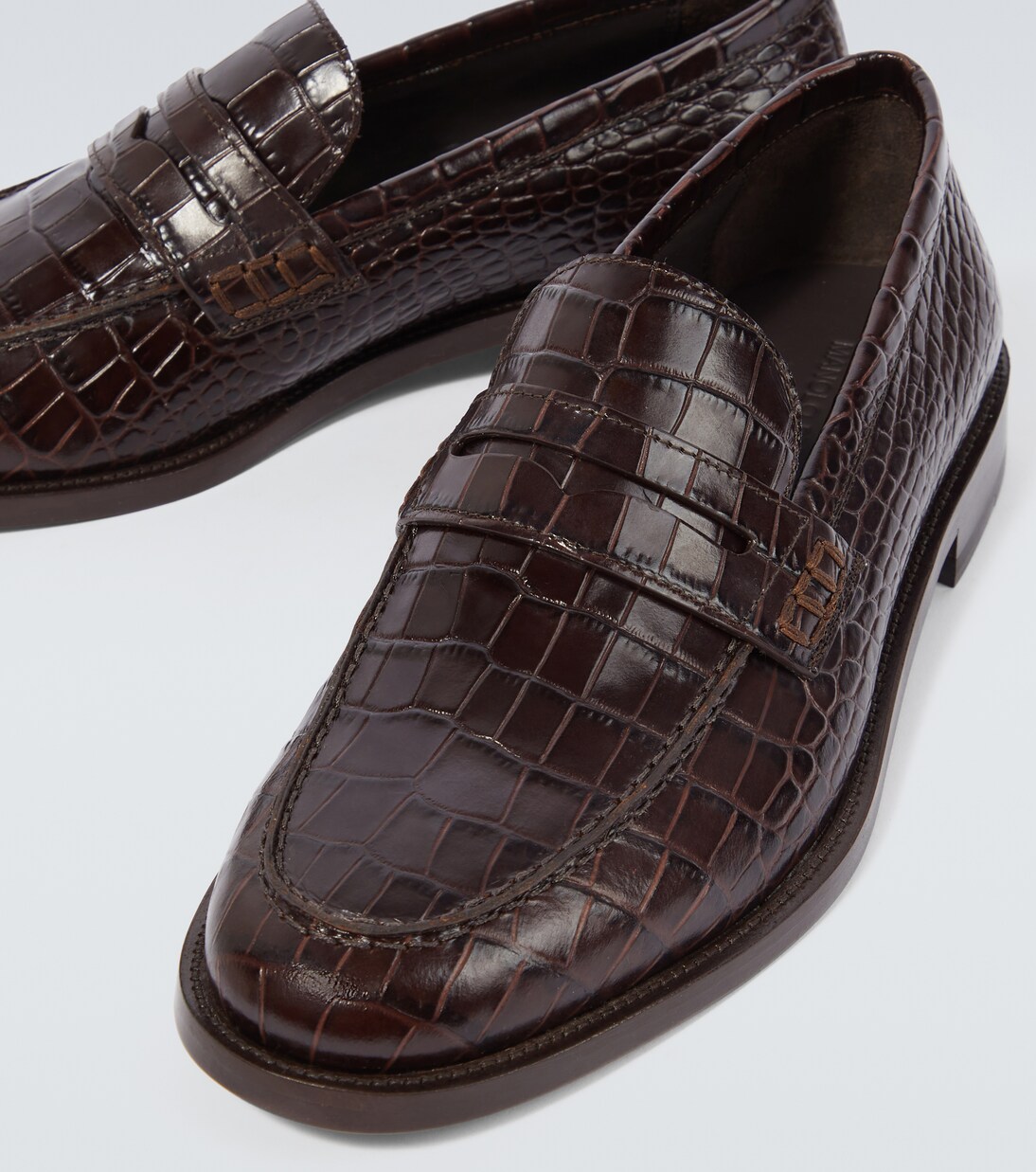 Perry croc-effect leather penny loafers | Manolo Blahnik