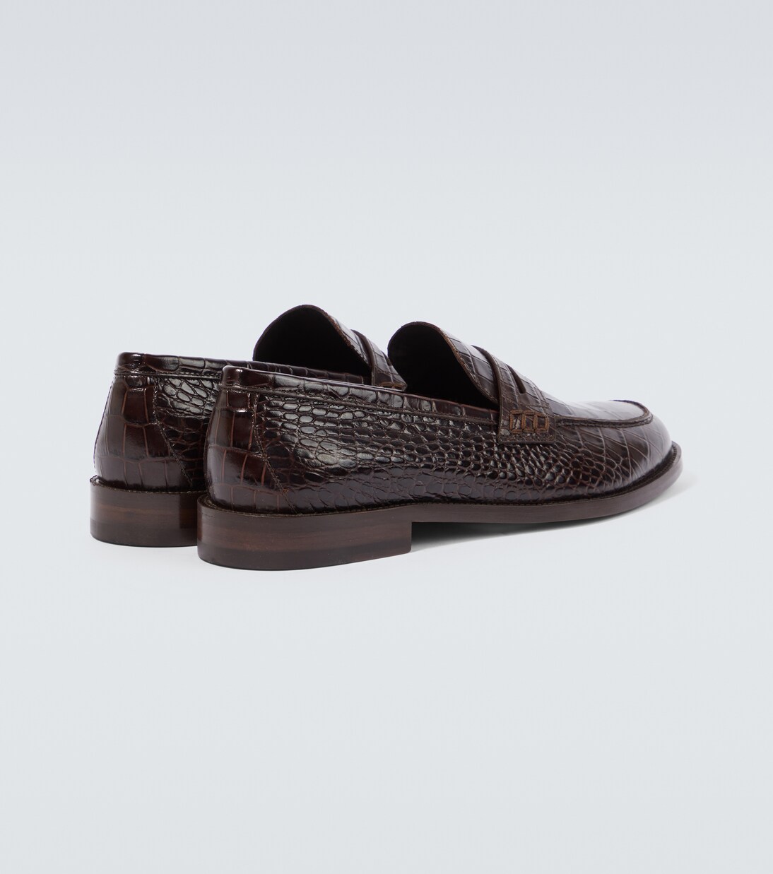 Perry croc-effect leather penny loafers | Manolo Blahnik