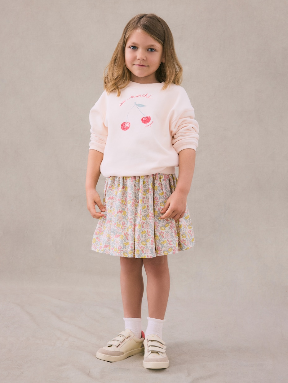 Gonna Suzon in cotone con stampa | Bonpoint