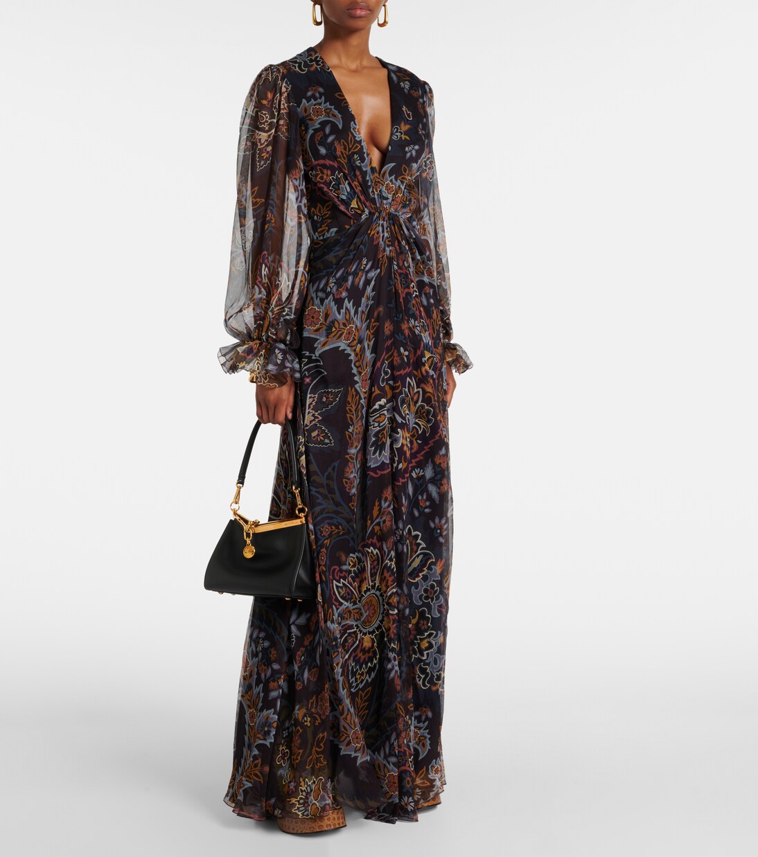 Robe longue imprimée en soie | Etro