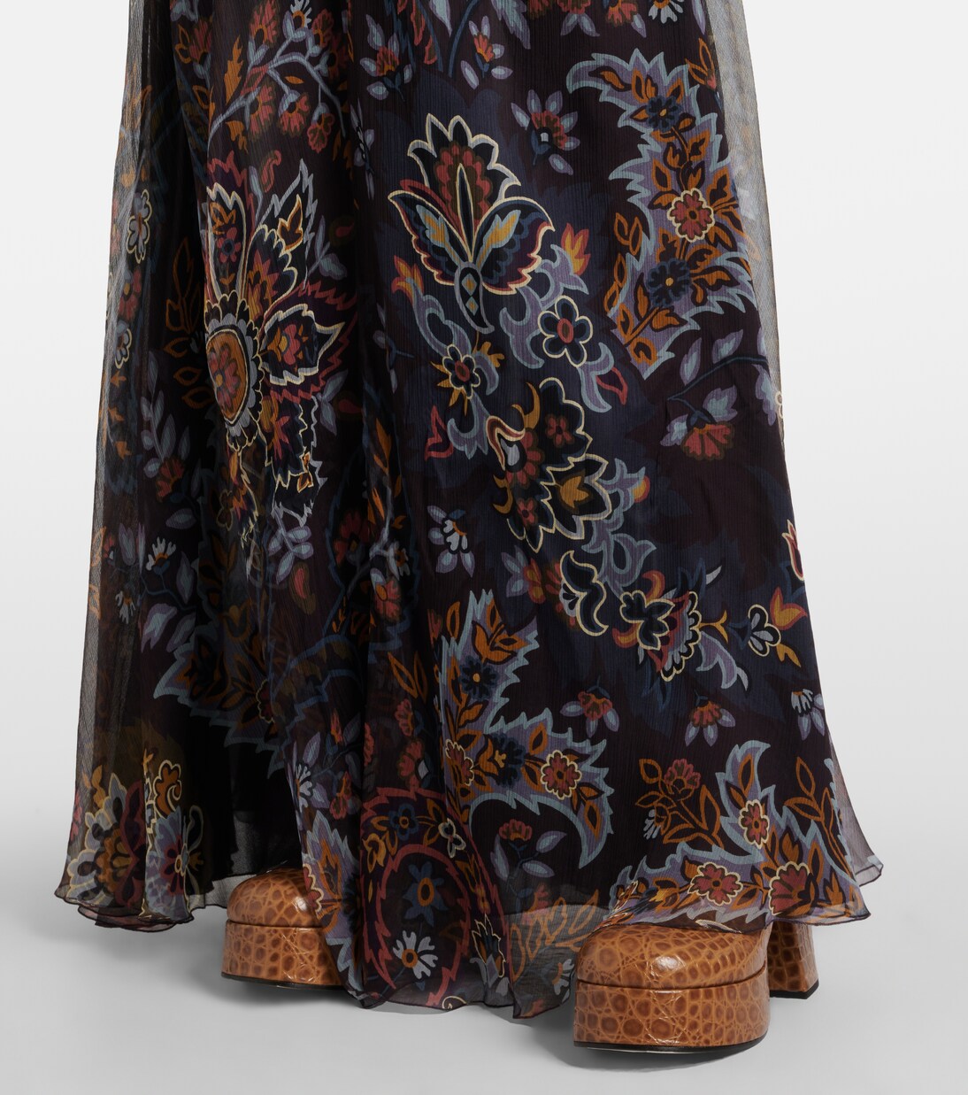 Robe longue imprimée en soie | Etro