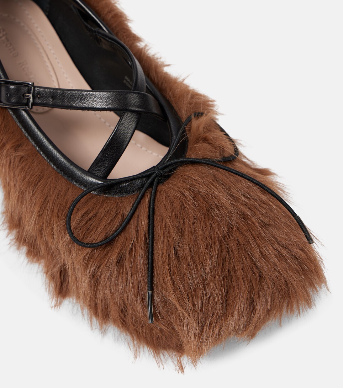 Criss Cross faux fur ballet flats | Simone Rocha
