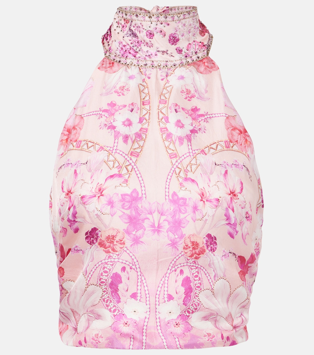 Verziertes Top aus Seide | Camilla