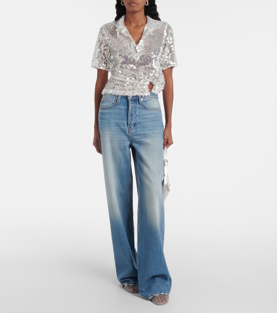 Sequined semi-sheer polo shirt | Christopher Esber