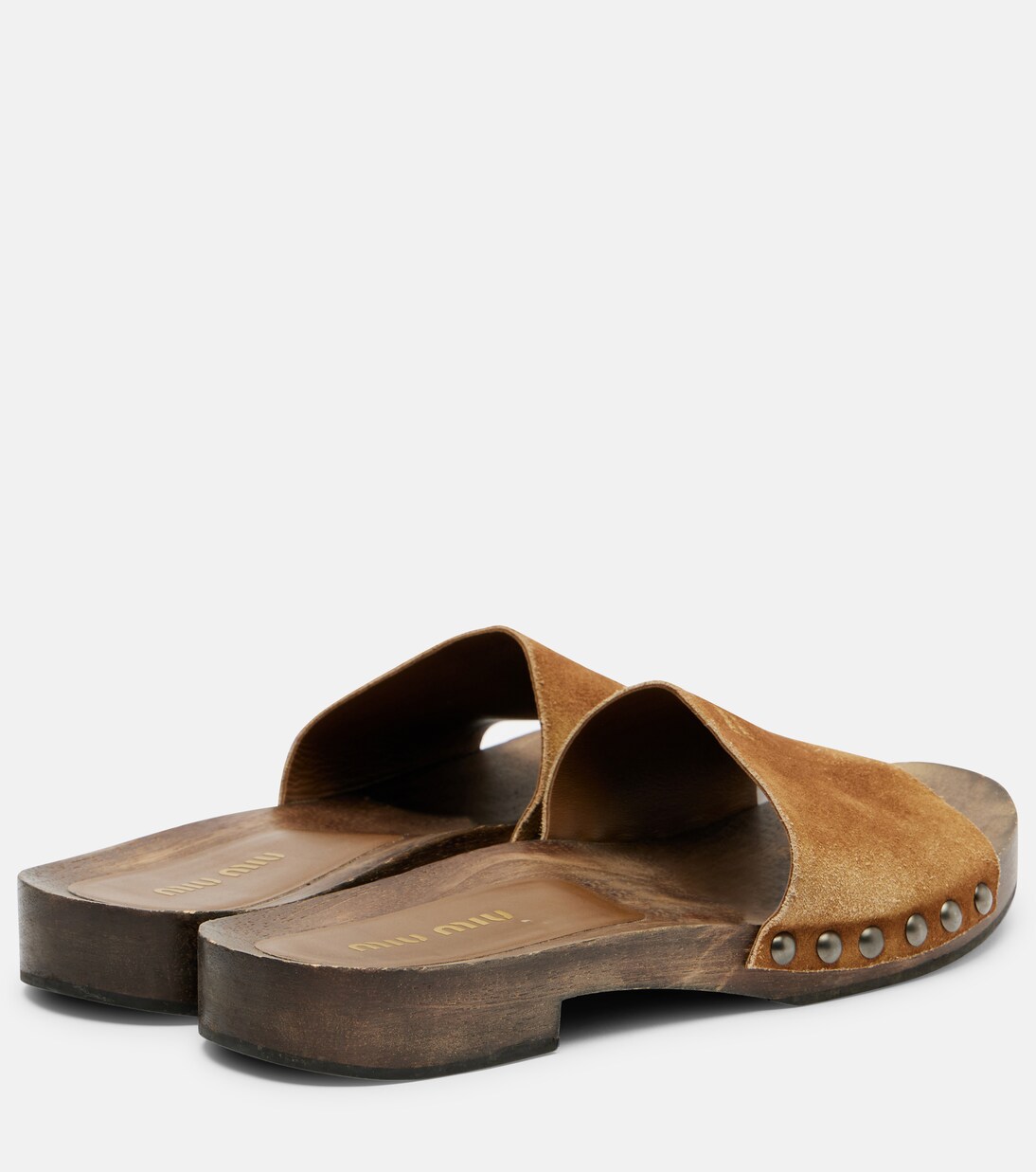 Logo faded suede mules | Miu Miu