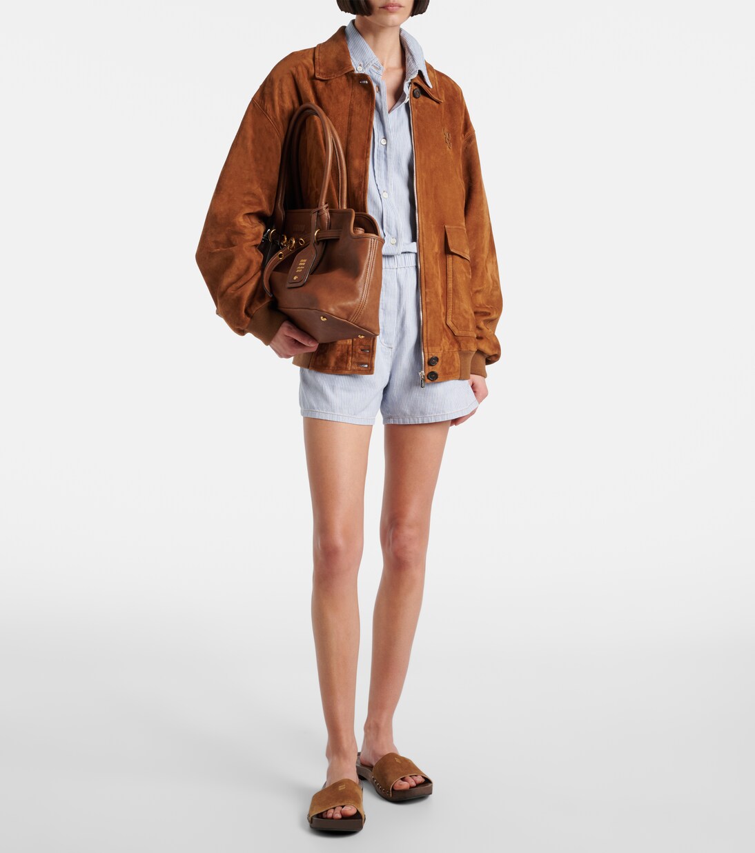 Logo faded suede mules | Miu Miu