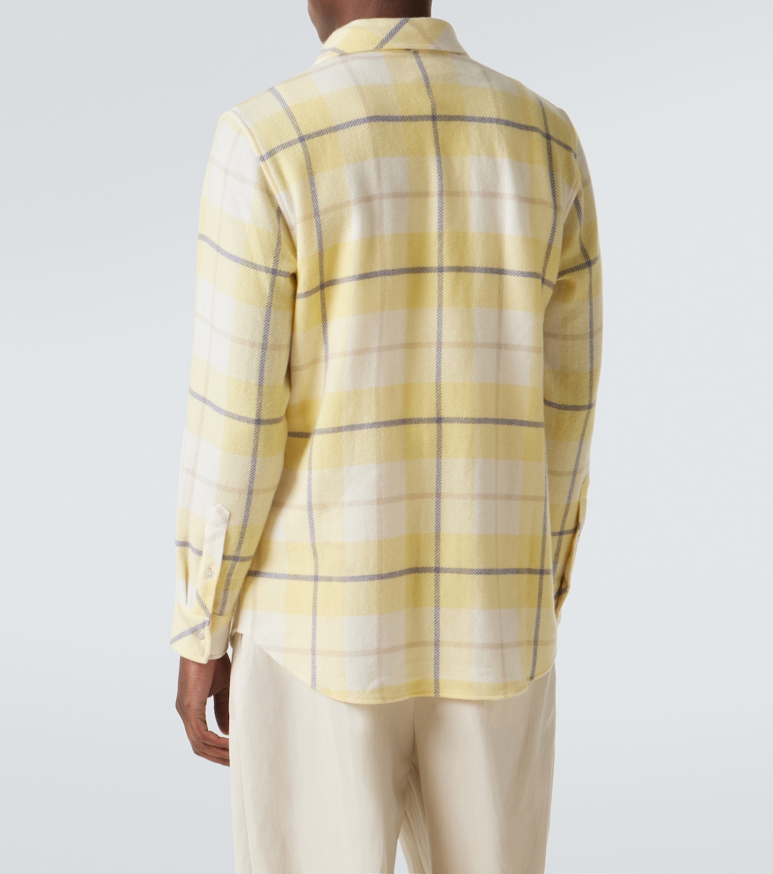 Dreamer plaid cashmere shirt with moonstone | God's True Cashmere