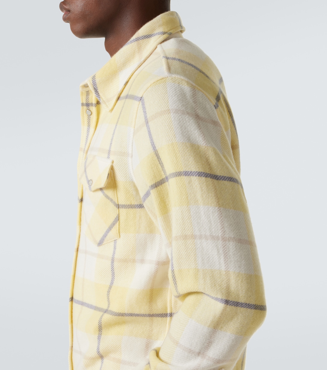 Dreamer plaid cashmere shirt with moonstone | God's True Cashmere