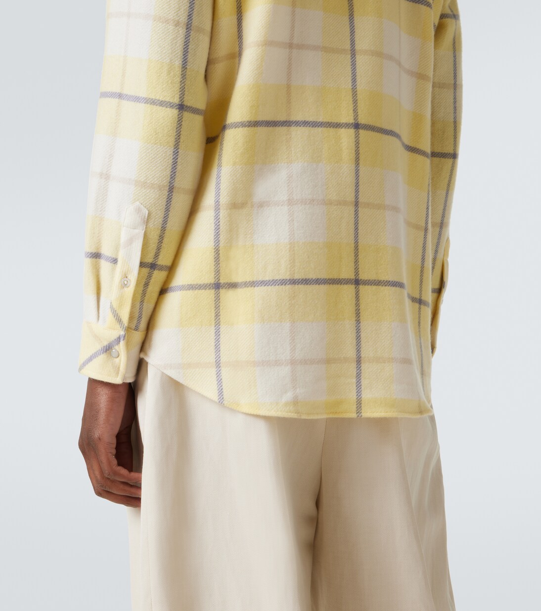 Dreamer plaid cashmere shirt with moonstone | God's True Cashmere