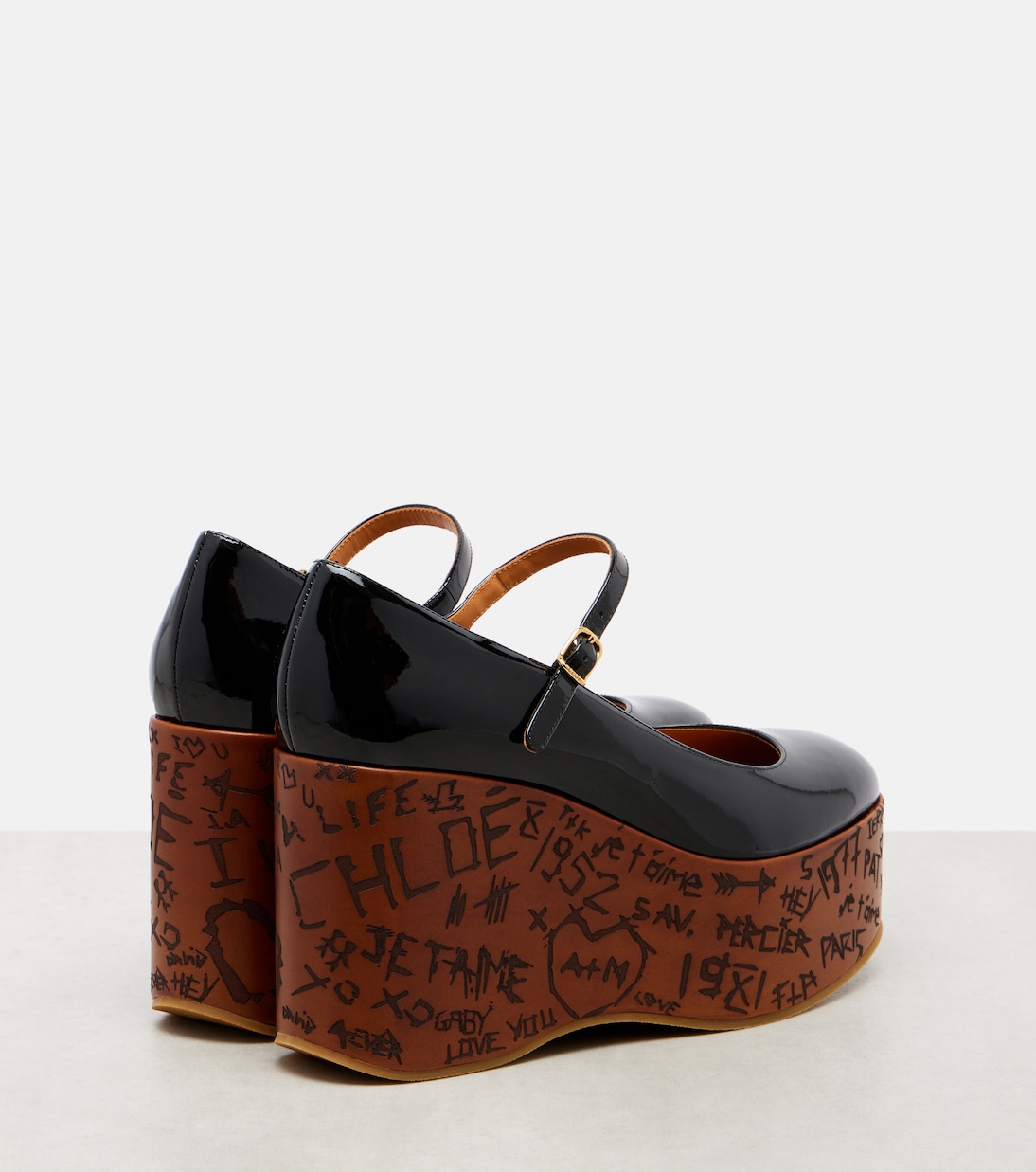 Maxime 80 patent leather wedge pumps | Chloé