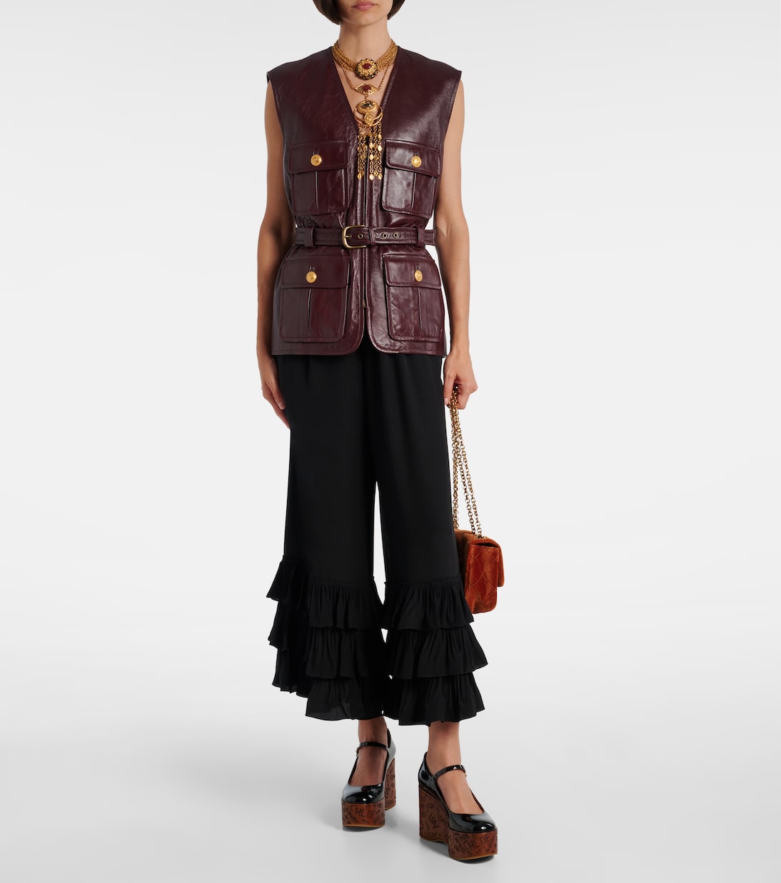 Maxime 80 patent leather wedge pumps | Chloé