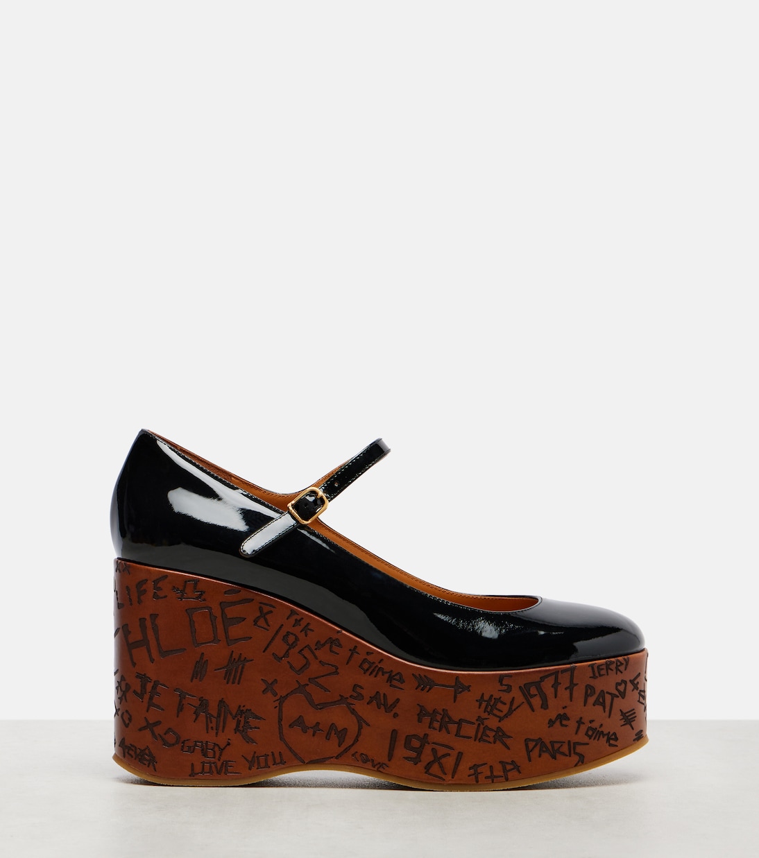 Maxime 80 patent leather wedge pumps | Chloé