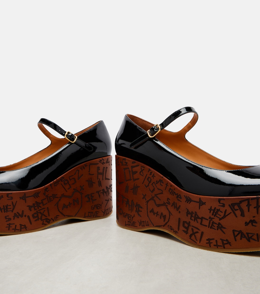 Maxime 80 patent leather wedge pumps | Chloé