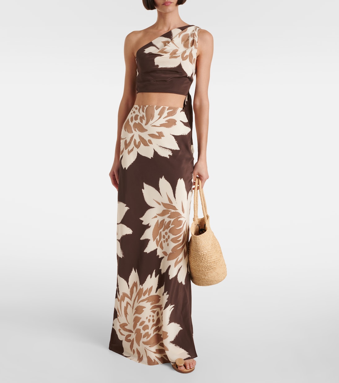 Top monospalla in raso di seta | SIR