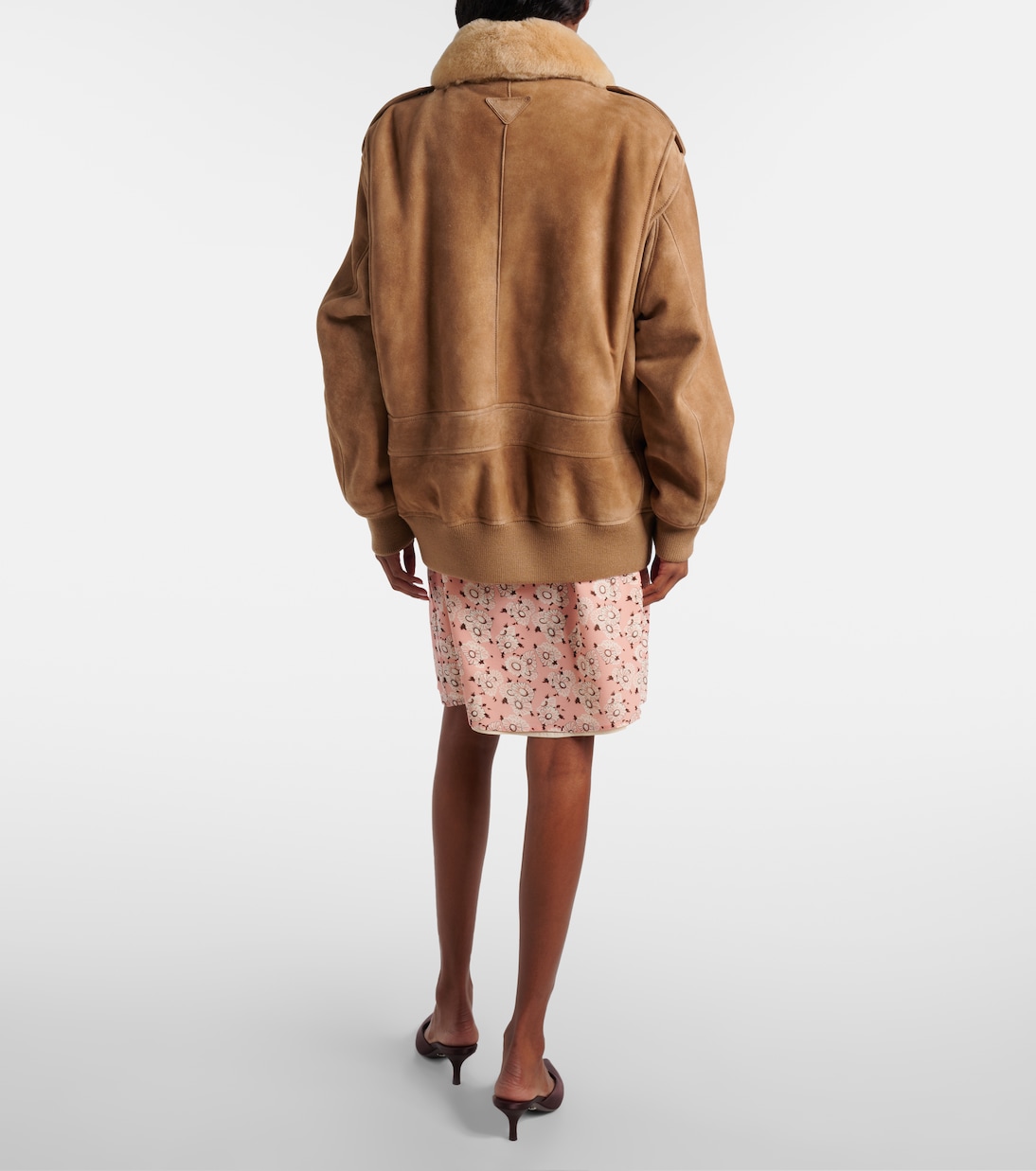 Shearling-trimmed suede jacket | Prada