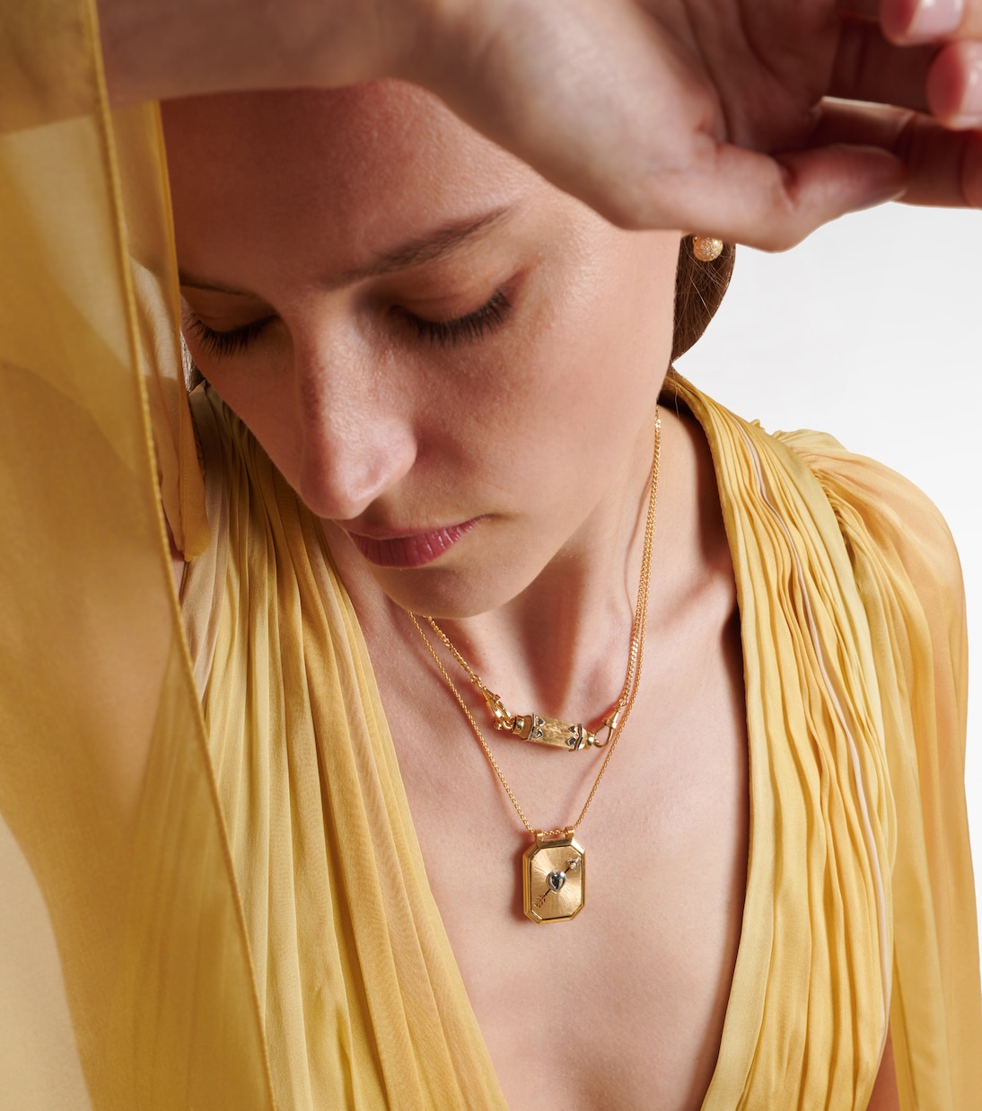 Love Baby Locket 18kt yellow and white gold pendant necklace with diamond | Marie Lichtenberg