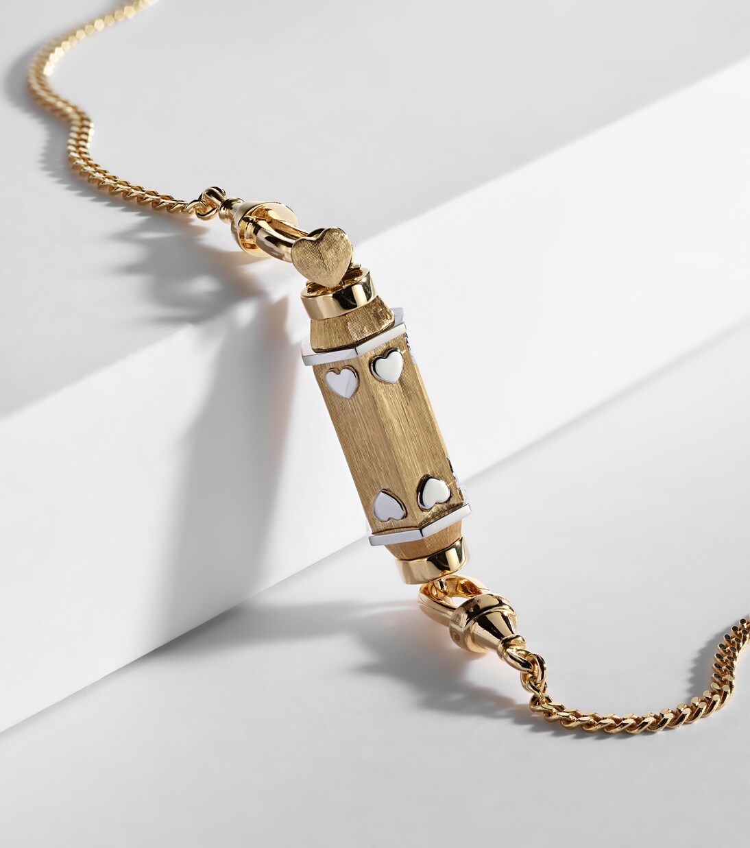 Love Baby Locket 18kt yellow and white gold pendant necklace with diamond | Marie Lichtenberg