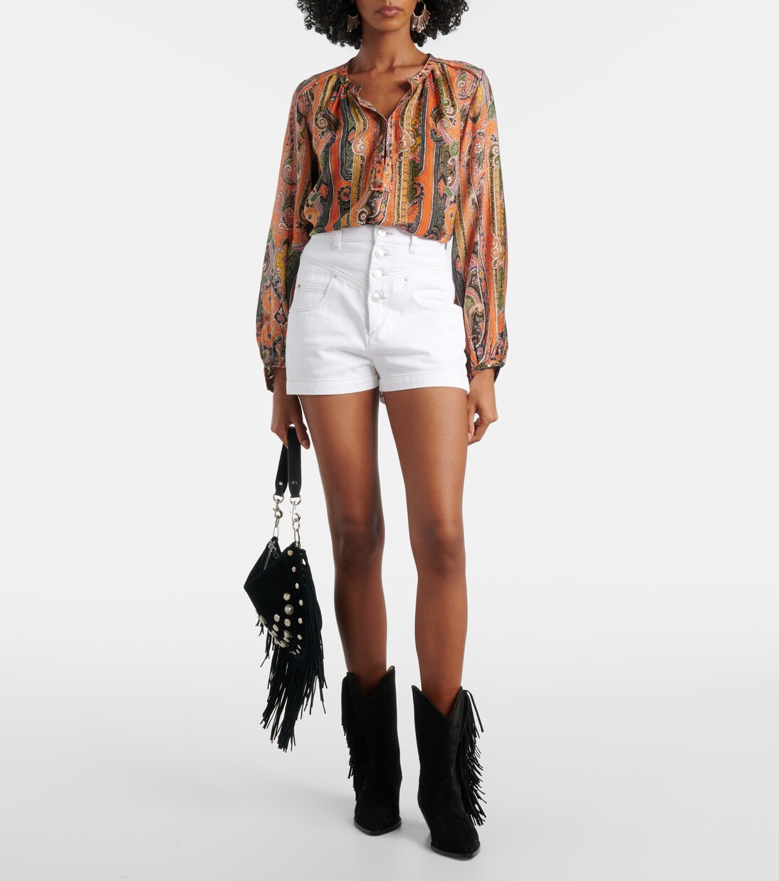 High-rise denim shorts  | Isabel Marant