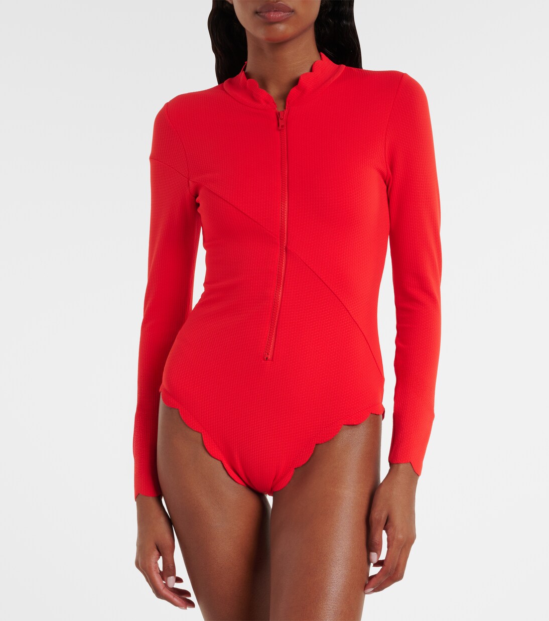 North Sea scalloped rashguard swimsuit | Marysia
