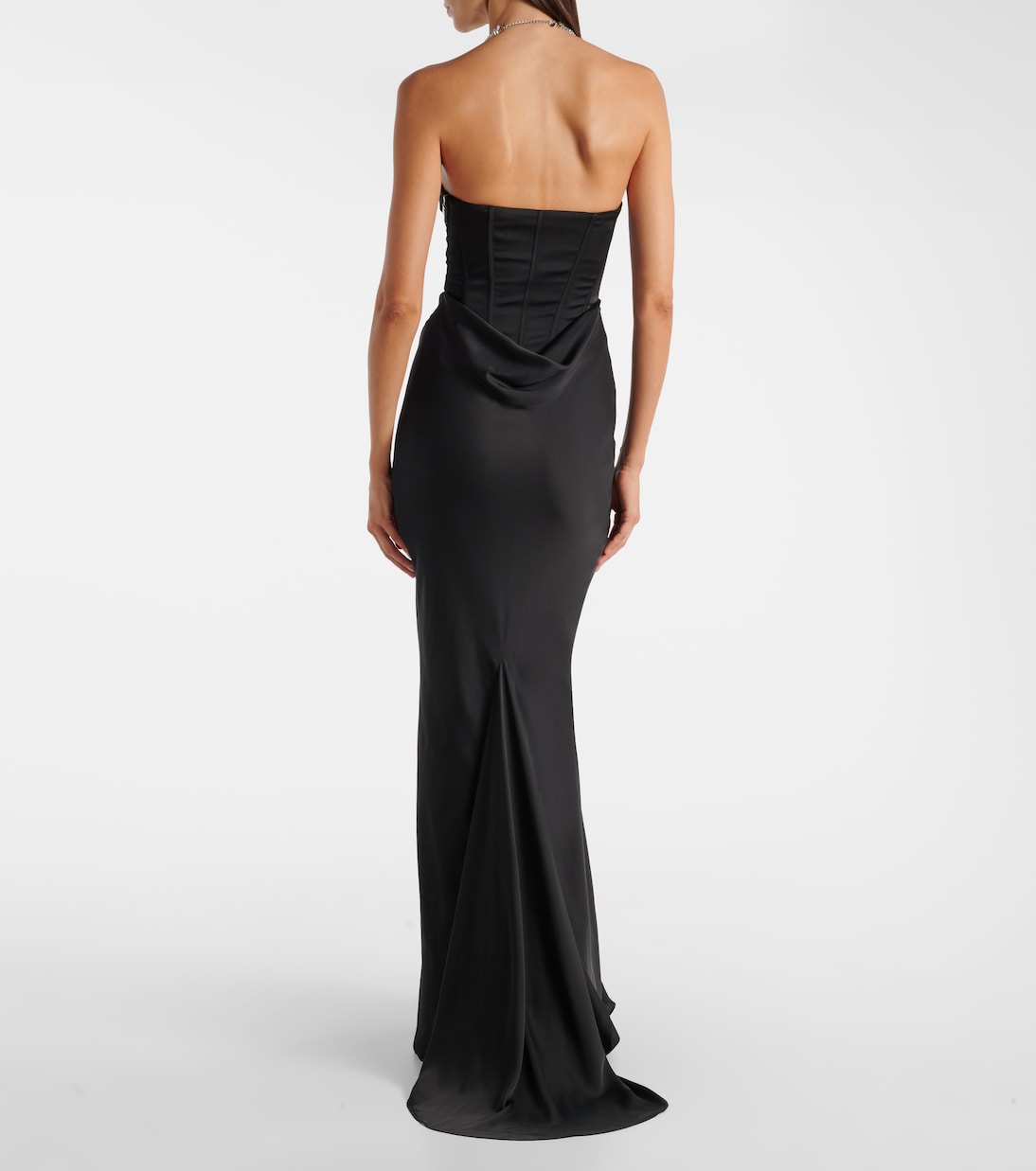 Draped satin corset gown | Rotate