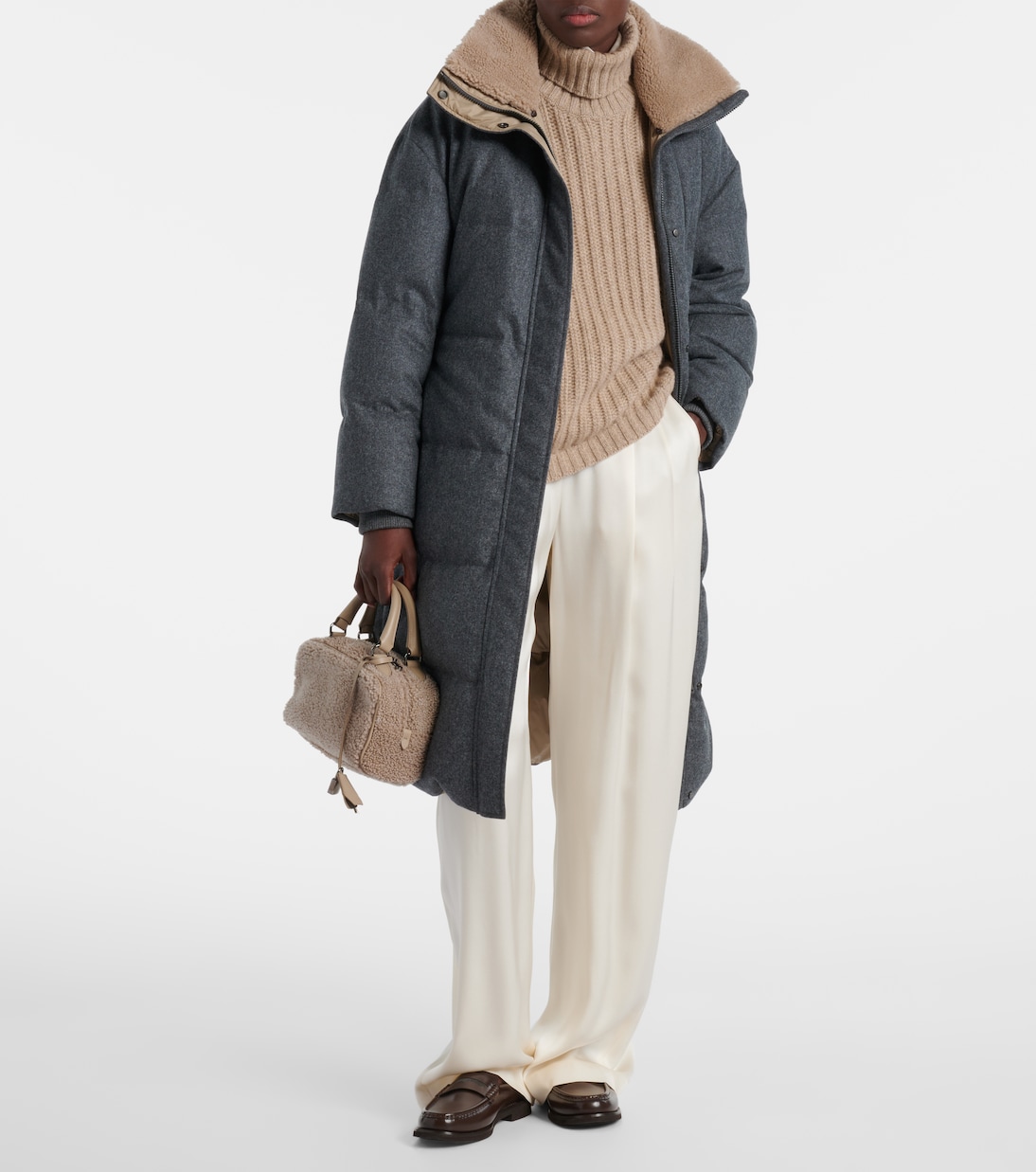 Virgin wool down coat | Brunello Cucinelli