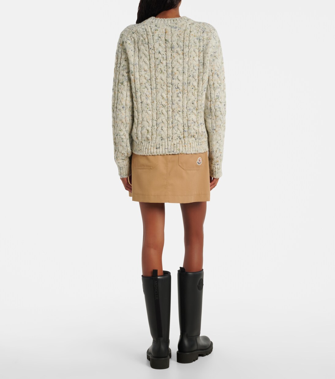 Cable-knit wool-blend sweater | Moncler