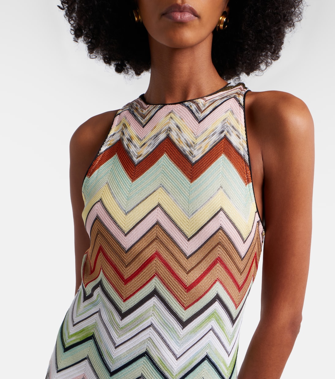 Zigzag knitted midi dress | Missoni