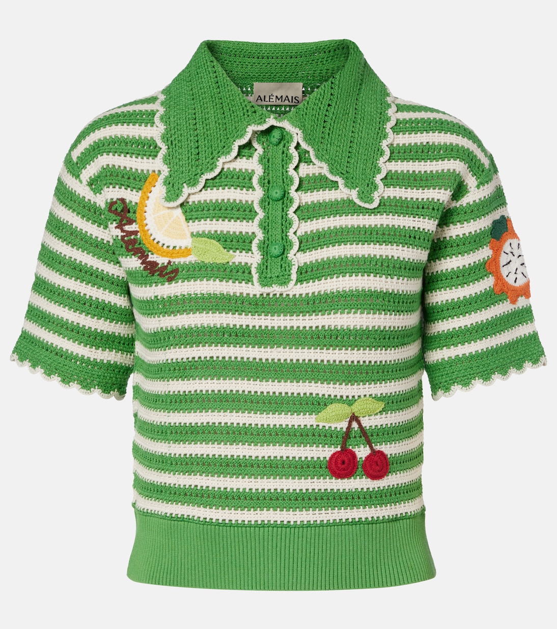 Sundae striped cotton polo shirt | Alémais
