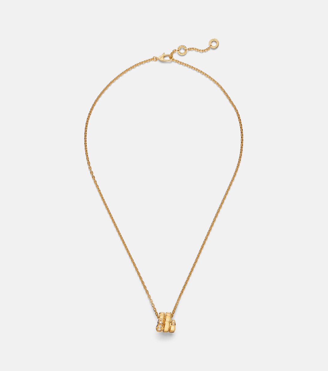 Serpenti Viper 18kt gold pendant necklace with diamonds | Bvlgari
