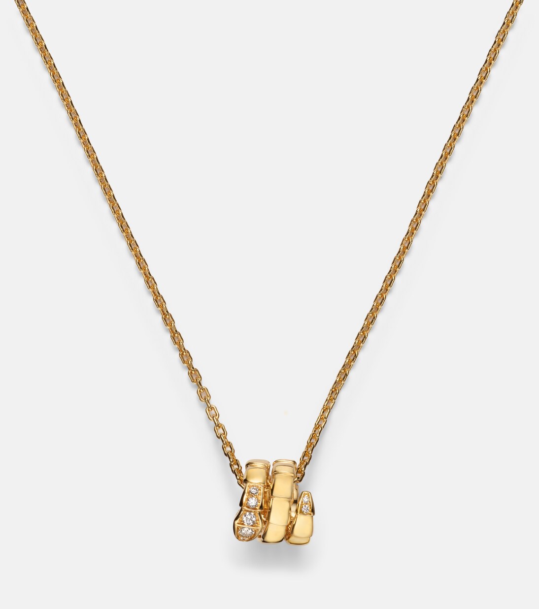 Serpenti Viper 18kt gold pendant necklace with diamonds | Bvlgari