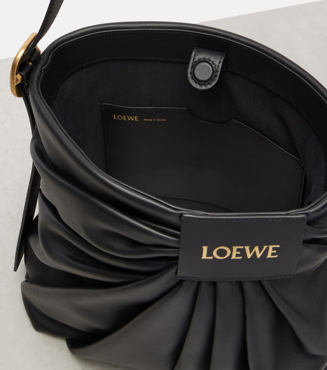 Draped leather tote bag | Loewe