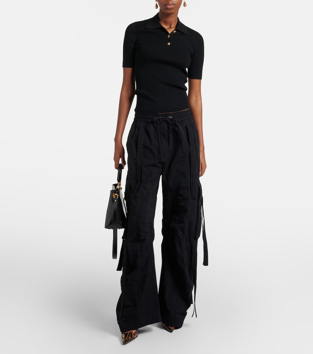 Embellished ribbed-knit polo shirt | Dolce&Gabbana