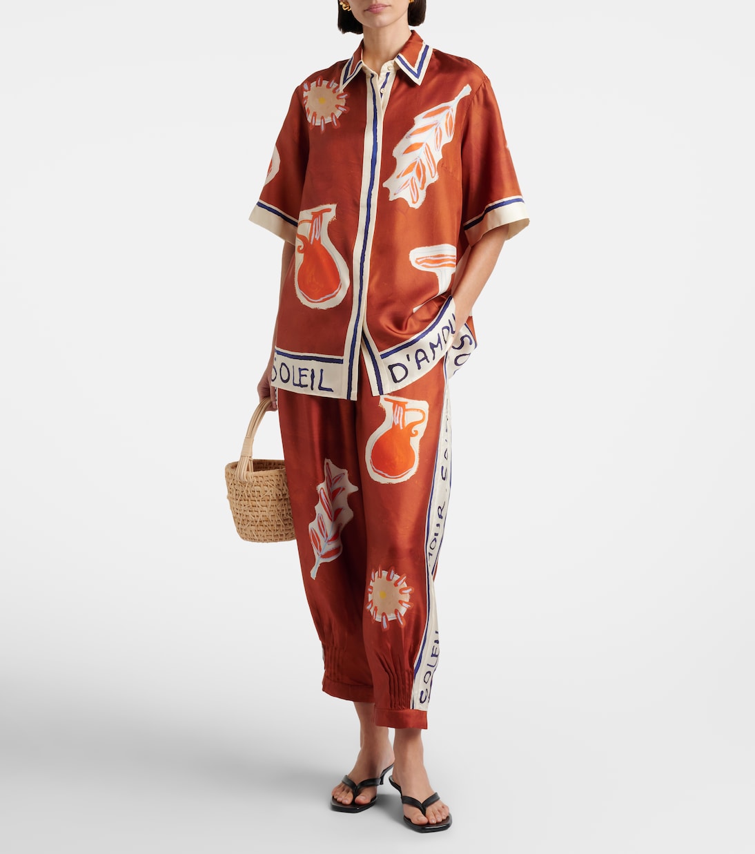 x LRNCE Soleil D'Amour printed silk shirt | Alémais