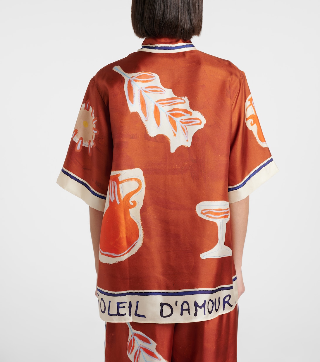 x LRNCE Soleil D'Amour printed silk shirt | Alémais