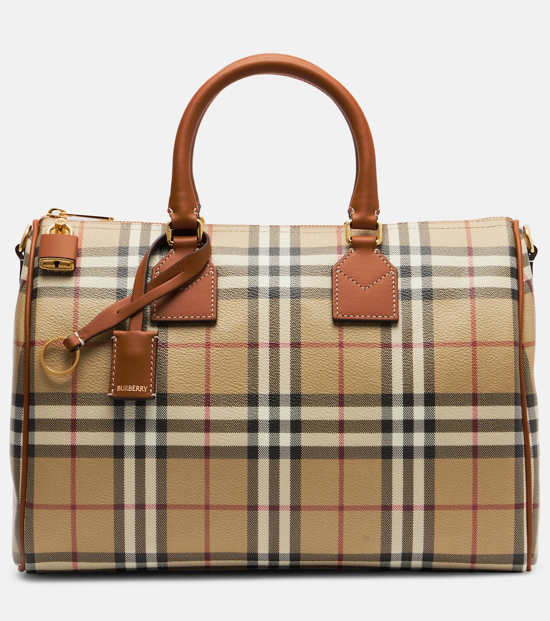 Bowling Medium Burberry Check top-handle bag | Burberry