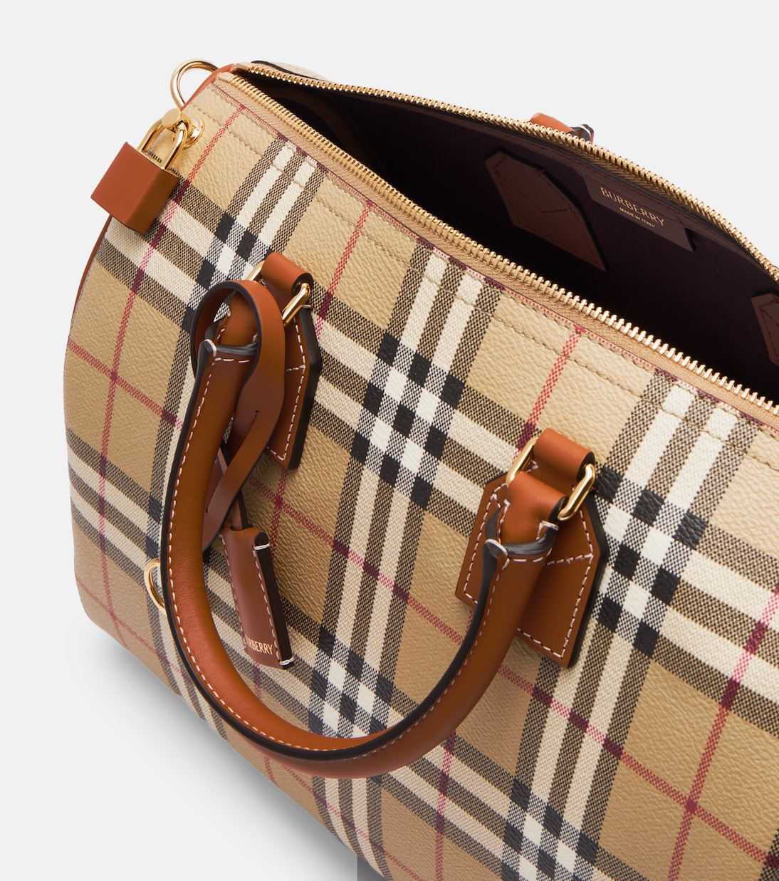 Bowling Medium Burberry Check top-handle bag | Burberry