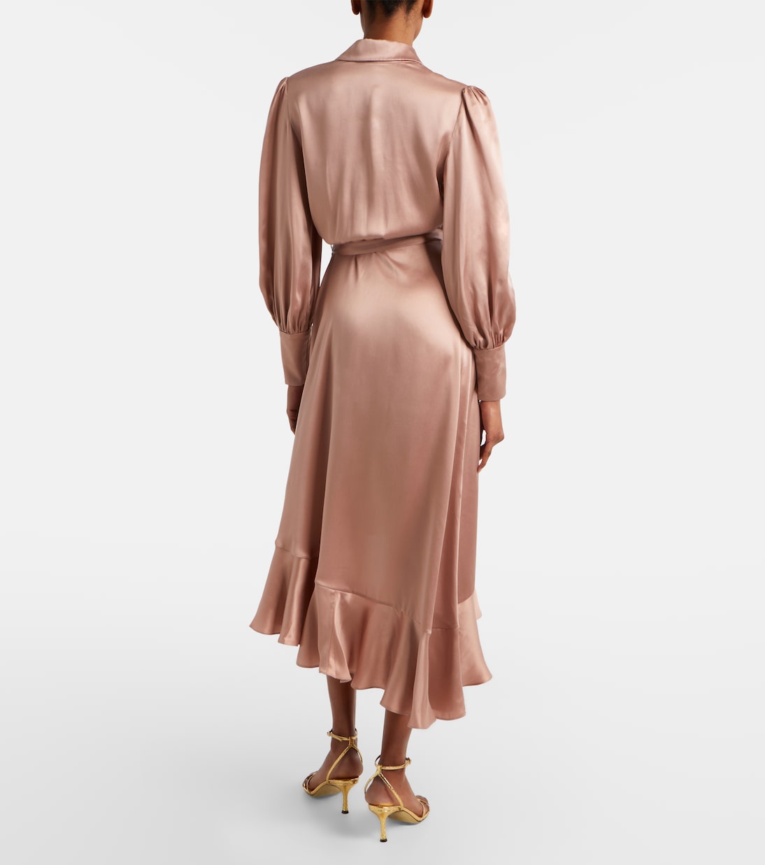Vestido envolvente de satén de seda | Zimmermann