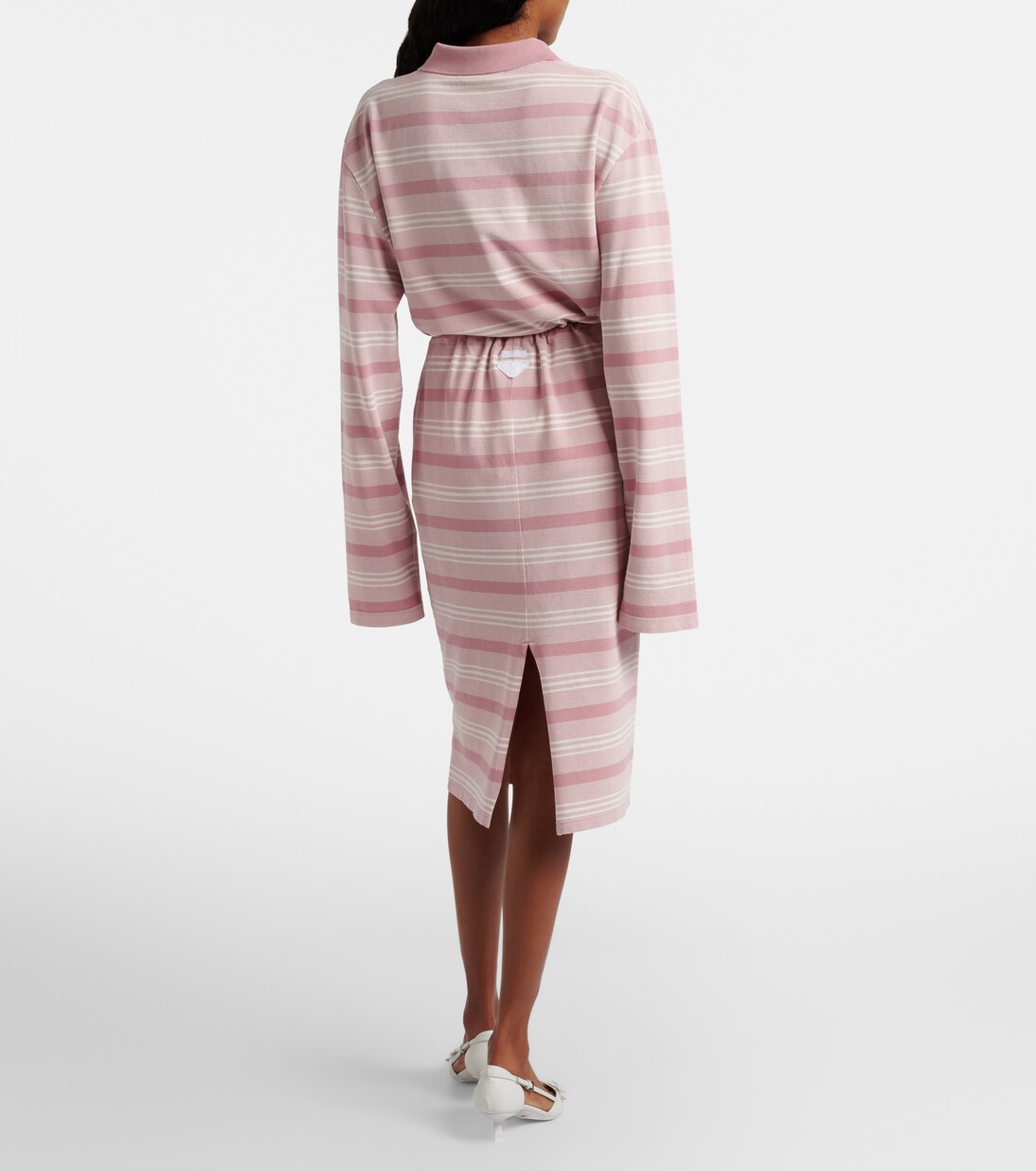 Striped cotton piqué pencil skirt | Prada