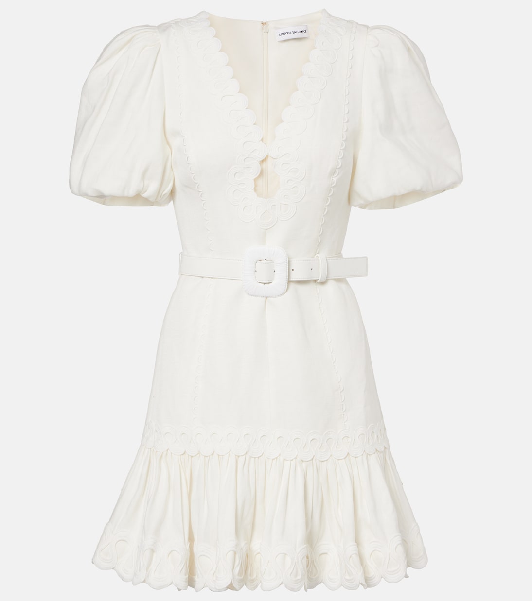 Robe Kahlia brodée en lin mélangé | Rebecca Vallance