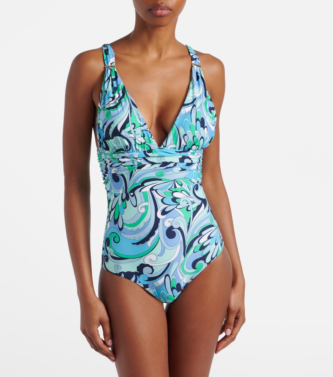 Panarea 프린트 러치드 스윔수트 | Melissa Odabash