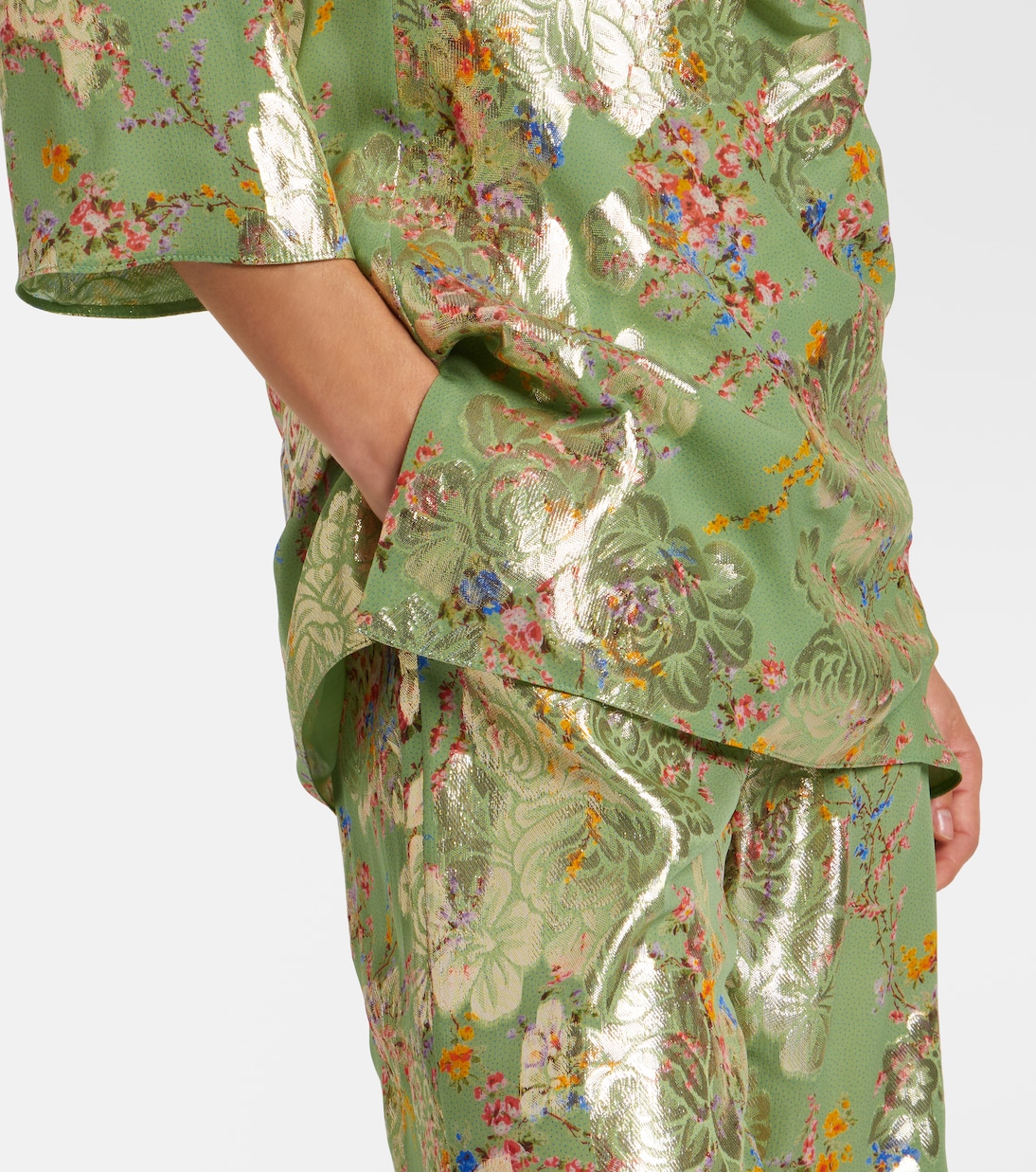 Draped fil coupé silk-blend lamé minidress | Valentino