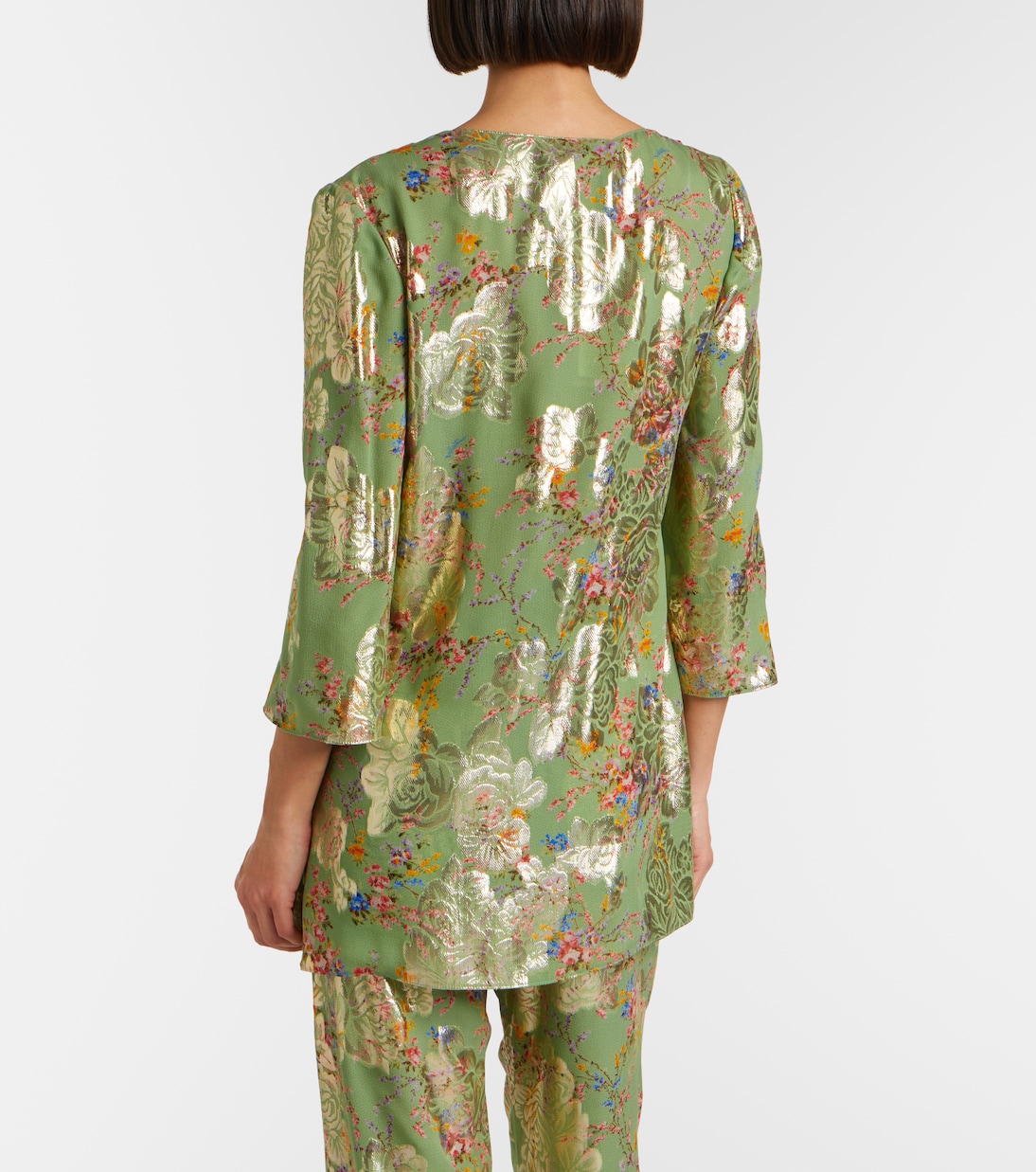 Draped fil coupé silk-blend lamé minidress | Valentino