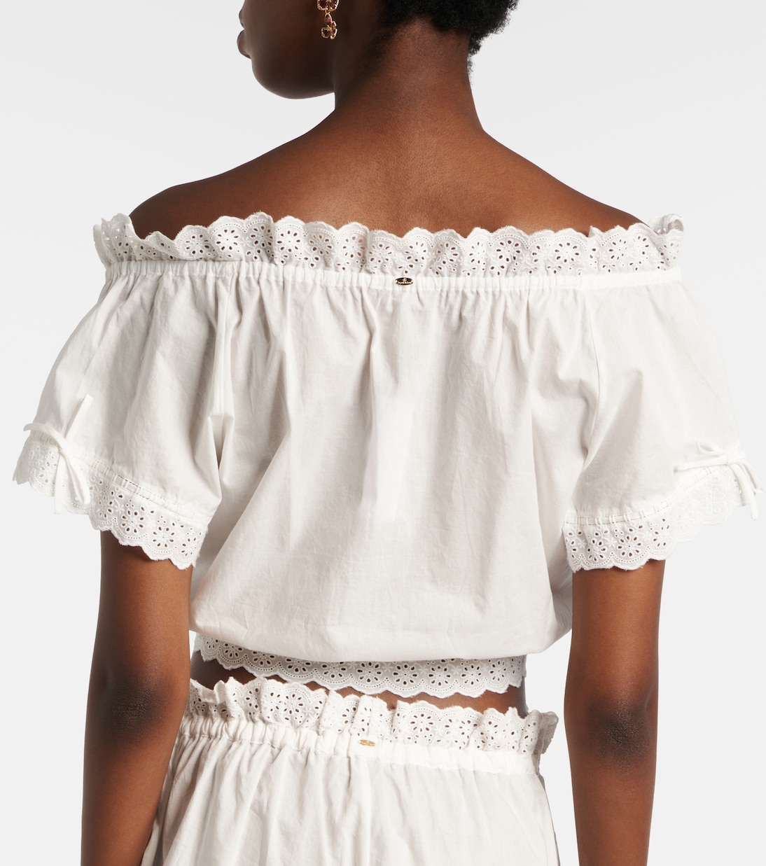 Nala pointelle cotton crop top | Poupette St Barth