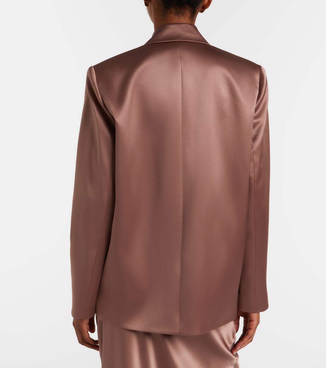 Double-breasted silk satin blazer | The Sei