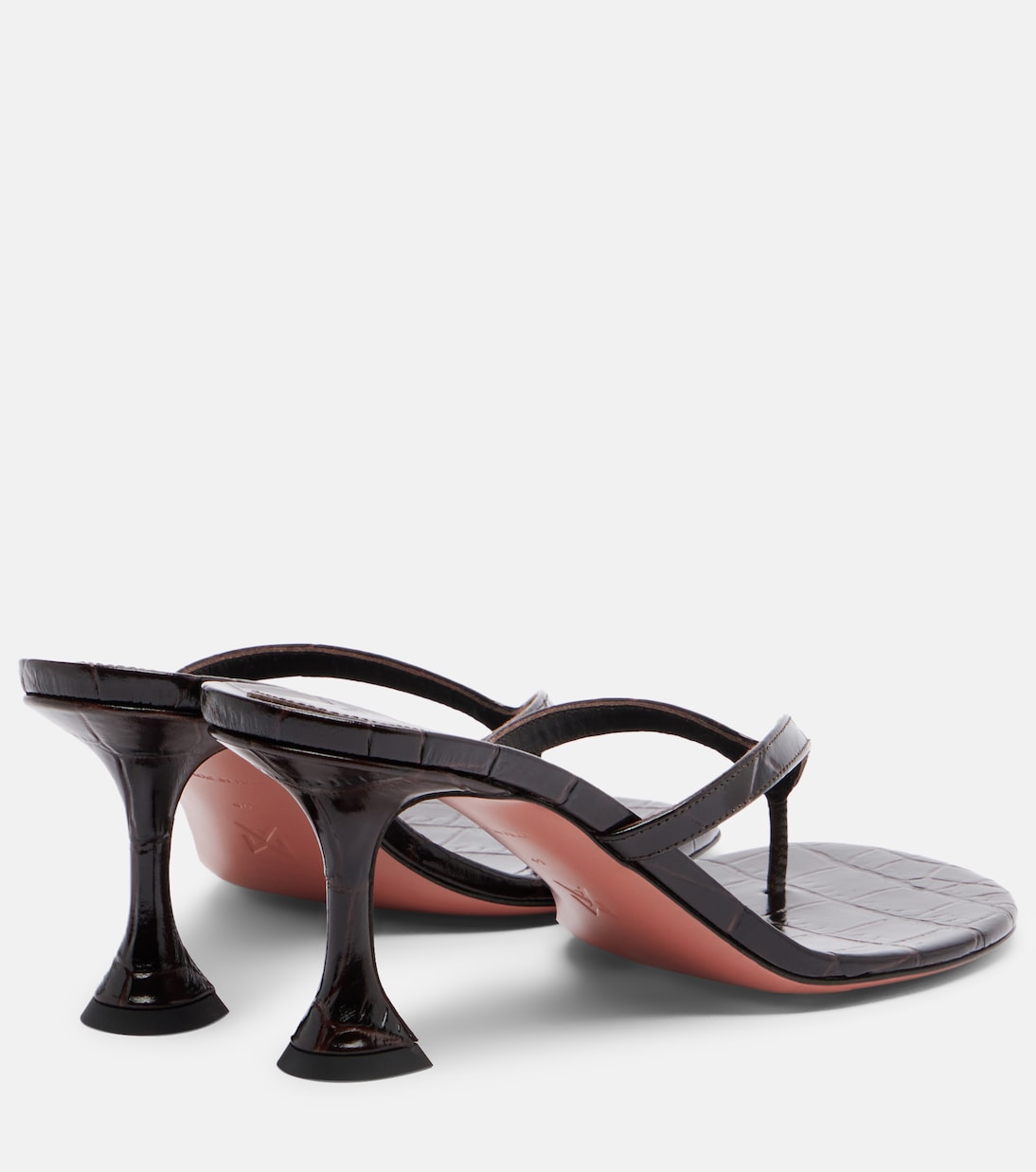 Juliette croc-effect leather thong sandals | Amina Muaddi