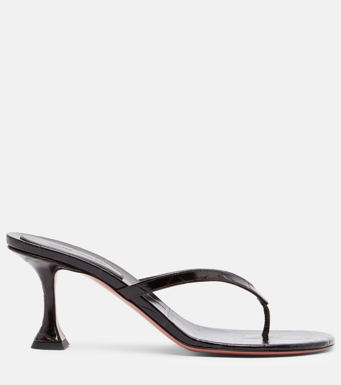 Juliette croc-effect leather thong sandals | Amina Muaddi