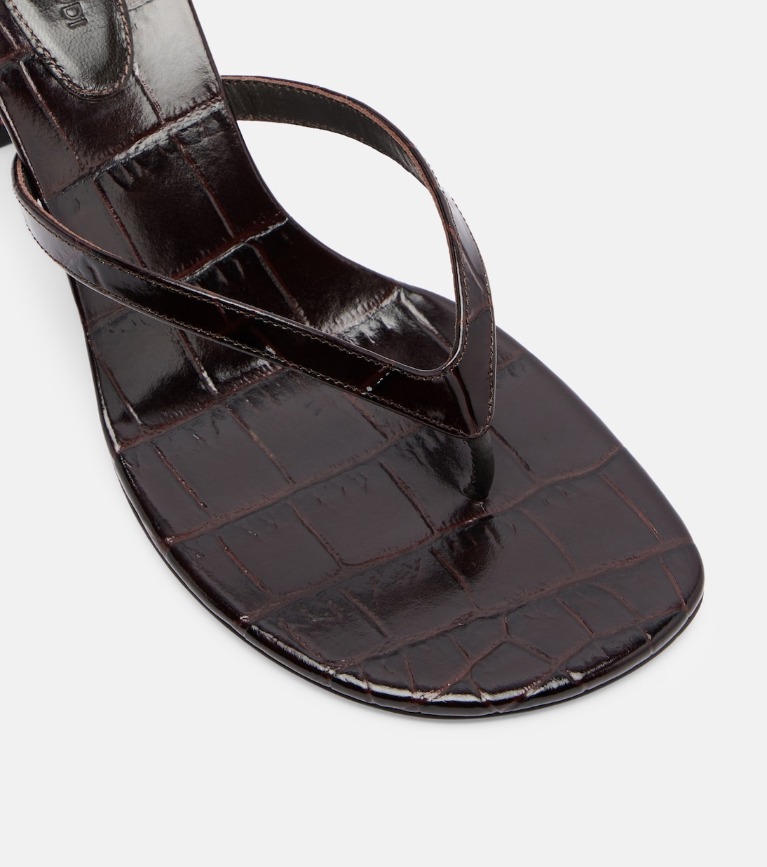 Juliette croc-effect leather thong sandals | Amina Muaddi